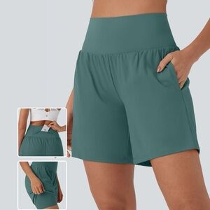 Halara SoftlyZero™ Airy Super High Waisted 2-in-1 Yoga Shorts 7" with Pockets XL